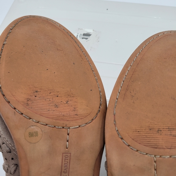 Womans Vince Camuto Prasata Tan Suede Cut out Ankle Booties ZIp Back Size 8/38 - Picture 13 of 14